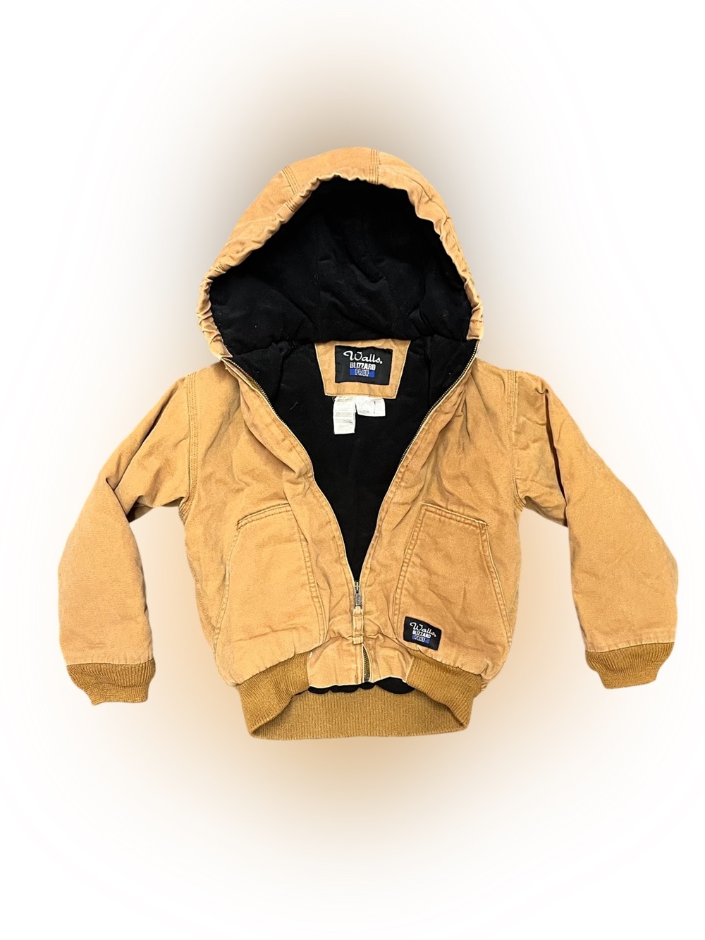 Walls Blizzard-Pruf Women’s Petite Tan Insulated Hooded Jacket Youth Size 8